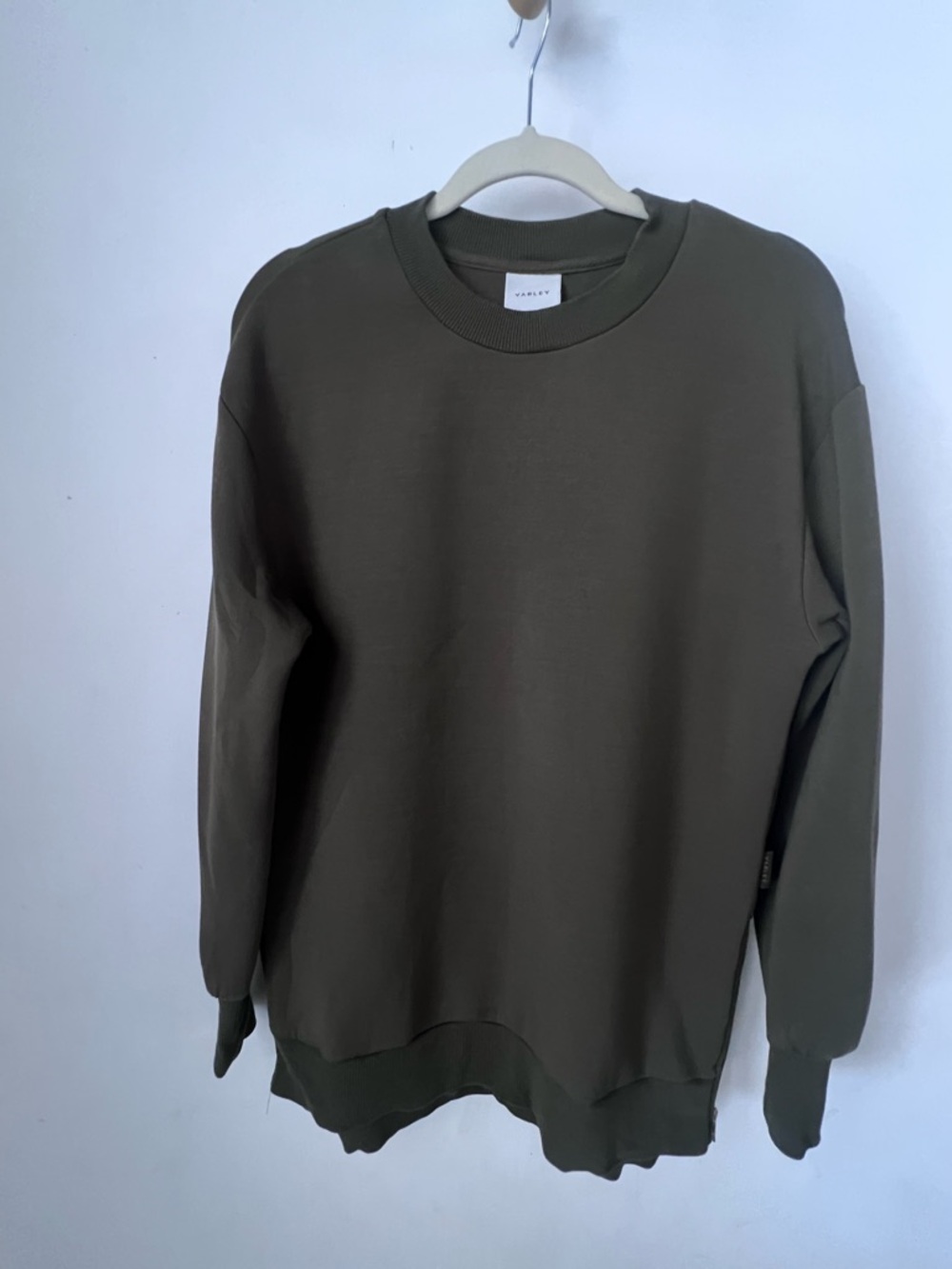 Varley Olive Pullover Sweater Side Zipper Women's Long Sleeve VAR01558